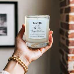 Personalised Engagement Candle Gift Set For Couple, Custom Names Date, Romantic Keepsake, Bridal Shower - thumbnail 3