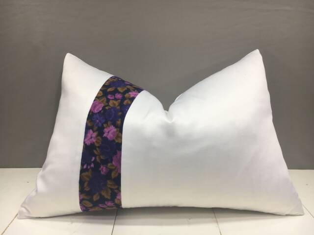 Floral Ikat Pillow Cover, Hand-Dyed Silk Blend, 16x24 - image 1