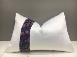 Floral Ikat Pillow Cover, Hand-Dyed Silk Blend, 16x24 - thumbnail 1
