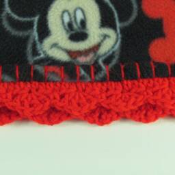 Micky Mouse Large Fleece Baby Blanket in Black - thumbnail 3