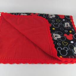 Micky Mouse Large Fleece Baby Blanket in Black - thumbnail 2