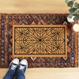 Geometric Kaleidoscope Doormat - Modern Coir Entry Rug - thumbnail 3