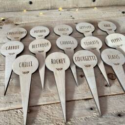 Wooden Vegetable Garden Markers Herb Plant Stakes - thumbnail 2