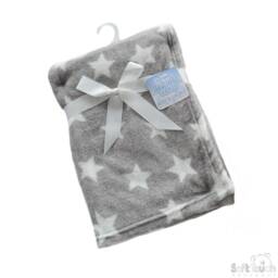 Personalised Embroidered Star Baby Plush Blankets 90cm 3 Colors Super Soft - thumbnail 3