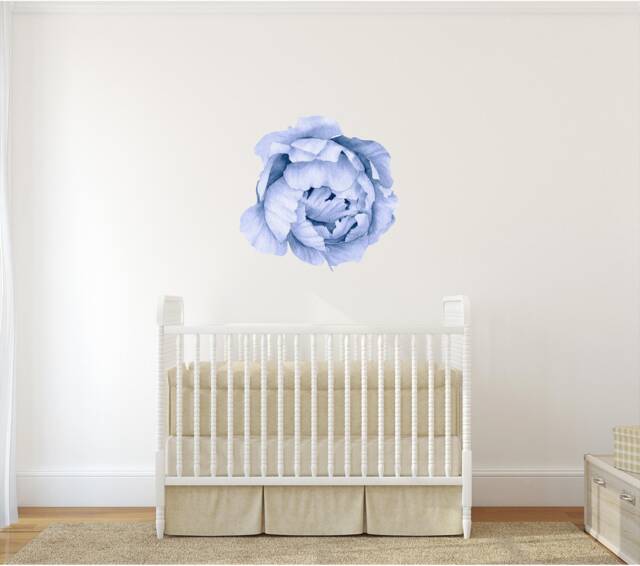 Blue Peony #11 Removable Fabric Wall Decal Individual Blooming Peonies Baby Girl Room Nursery Decor - Customize Your Own Sticker Set - image 1