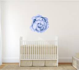 Blue Peony #11 Removable Fabric Wall Decal Individual Blooming Peonies Baby Girl Room Nursery Decor - Customize Your Own Sticker Set