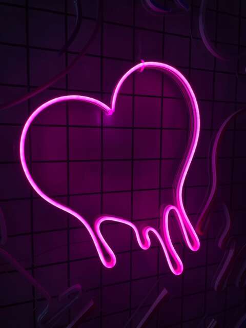 Dripping Heart Neon Sign - Pink Decor Bedroom Bleeding Heart Neon Custom Light Wedding Sign - image 1
