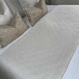 Elegant Ivory Bed Runner/Luxury Throw Scarf Blanket Comforter For King, Double & Super King Sizes - Bespoke Bedding Decor Astar - thumbnail 4