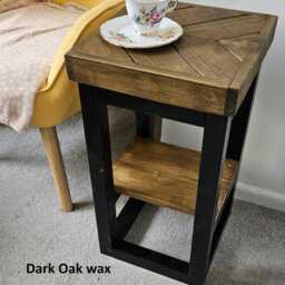 Reclaimed Wood Coffee Table, Sofa Side End Varnished Timber - thumbnail 2