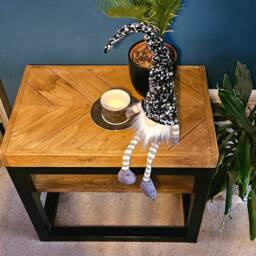 Reclaimed Wood Coffee Table, Sofa Side End Varnished Timber - thumbnail 3