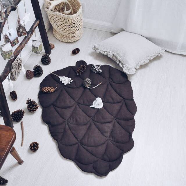 Pinecone Play Mat From Natural Linen - 16 Colours Available Baby Playmat - image 1