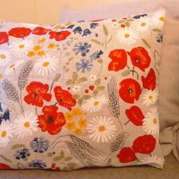 Pillow Cover Linen Natural Red Poppy Summer Meadow Flowers Herbs Botanical Decorative Pillow For Throw Pillows Floor Cushions Accent Pillows - thumbnail 2