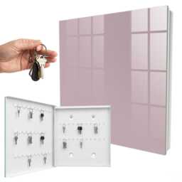 Pastel Lilac Wall Mounted Key Cabinet, Pink Industrial Box, Minimalist Backgrounds & Patterns - thumbnail 2