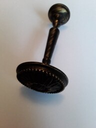 Handpainted Aged Vintage Black Flower Curtain Holdbacks - 120mm Tiebacks, Pullbacks, Shabby Chic, Heritage, Drapery Holders, Ties - thumbnail 2