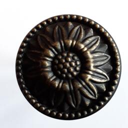 Handpainted Aged Vintage Black Flower Curtain Holdbacks - 120mm Tiebacks, Pullbacks, Shabby Chic, Heritage, Drapery Holders, Ties - thumbnail 3