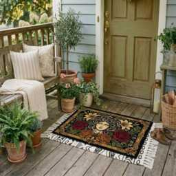 Gothic Medusa Floral Doormat - Mythology Entrance Mat Natural Coir Home Decor - thumbnail 2
