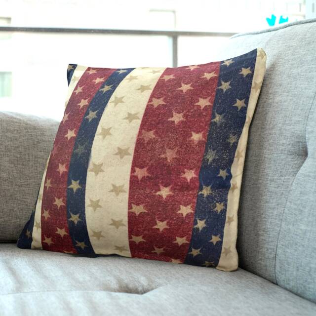 Red, Cream, Blue, Gold Stars & Sparkle Abstract Design Style Cushion Cover Throw Pillow. 18 - image 1