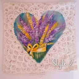 Handpainted Lavender Pillow Cover Purple Floral Decor - thumbnail 4