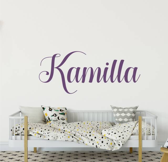 Personalized Childrens Wall Decal - Girls Name Nursery Gold Vinyl S49 - image 1