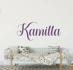 Personalized Childrens Wall Decal - Girls Name Nursery Gold Vinyl S49 - thumbnail 1