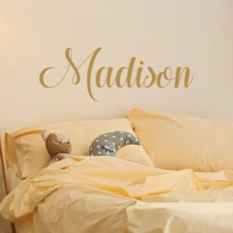 Personalized Childrens Wall Decal - Girls Name Nursery Gold Vinyl S49 - thumbnail 2