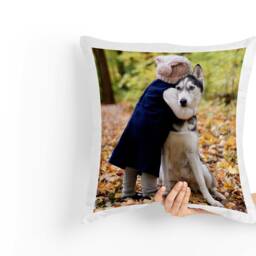 Personalized Photo Pillow Cover Custom Linen Keepsake Gift - 40x40cm - thumbnail 2