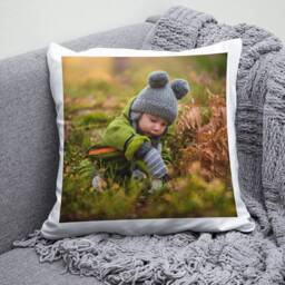 Personalized Photo Pillow Cover Custom Linen Keepsake Gift - 40x40cm - thumbnail 3