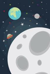 Space Nursery Print Moon, Planets, Stars Wall Art - thumbnail 2