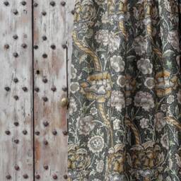 Morris & Co Wandle Door Curtain Charcoal Mustard - thumbnail 2
