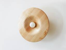 Maple Turned Large Wood Fixture Light Powder Room Lights Dining Wall Sconce Round Special