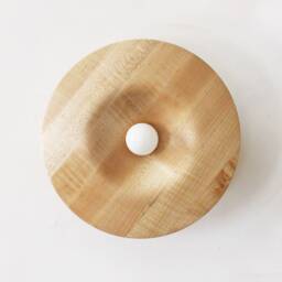 Maple Turned Large Wood Fixture Light Powder Room Lights Dining Wall Sconce Round Special - thumbnail 2