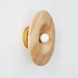 Maple Turned Large Wood Fixture Light Powder Room Lights Dining Wall Sconce Round Special - thumbnail 4