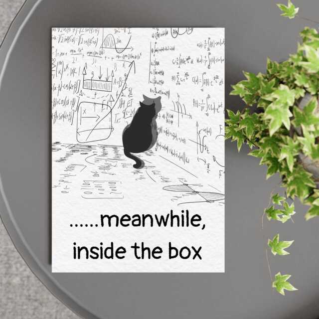 Funny Schrodinger's Cat Poster, Philosophy Print, Quirky Wall Art, A4 Poster Print - image 1