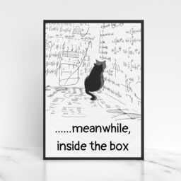 Funny Schrodinger's Cat Poster, Philosophy Print, Quirky Wall Art, A4 Poster Print - thumbnail 2