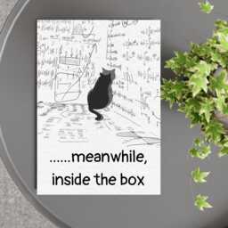 Funny Schrodinger's Cat Poster, Philosophy Print, Quirky Wall Art, A4 Poster Print - thumbnail 1