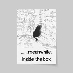 Funny Schrodinger's Cat Poster, Philosophy Print, Quirky Wall Art, A4 Poster Print - thumbnail 3