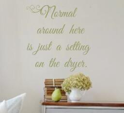 Vinyl Wall Decal - Normal Around Here Is Just A Setting On The Dryer. Quotes Laundry Room Entryway Decor - thumbnail 1
