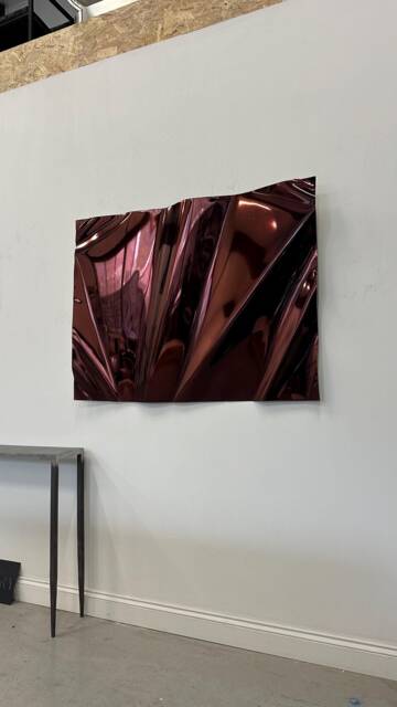 Dark Copper Concave Mirror Sculpture Abstract Wall Art By Piers Henry - image 1