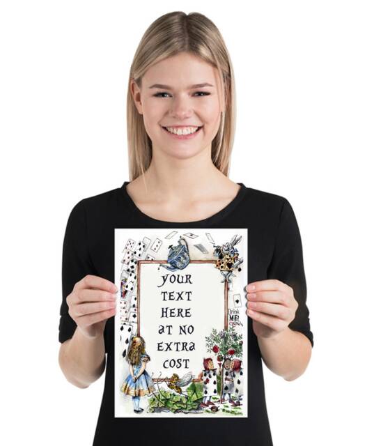 Custom Alice in Wonderland A4 Glossy Poster Sing With Your Own Personalized Text - Style Font Used - image 1