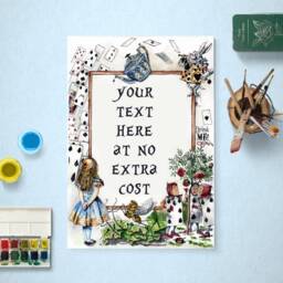 Custom Alice in Wonderland A4 Glossy Poster Sing With Your Own Personalized Text - Style Font Used - thumbnail 3