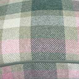 Jade Pink Grey Check Wool Country Balmoral Cushion Cover 16 - thumbnail 3