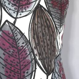 Red Leaf Cushion Cover Scandinavian Fabric Abstract Botanical Pattern With Zip Handmade By Vivid Shades 40cm To 50cm Square Sizes - thumbnail 3