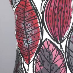 Red Leaf Cushion Cover Scandinavian Fabric Abstract Botanical Pattern With Zip Handmade By Vivid Shades 40cm To 50cm Square Sizes - thumbnail 2