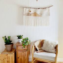 Large Mountain Woven Wall Hanging//Weaving//Frame Loom Weaving//Gifts For Her - thumbnail 2