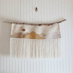 Large Mountain Woven Wall Hanging//Weaving//Frame Loom Weaving//Gifts For Her - thumbnail 1