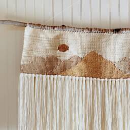 Large Mountain Woven Wall Hanging//Weaving//Frame Loom Weaving//Gifts For Her - thumbnail 3