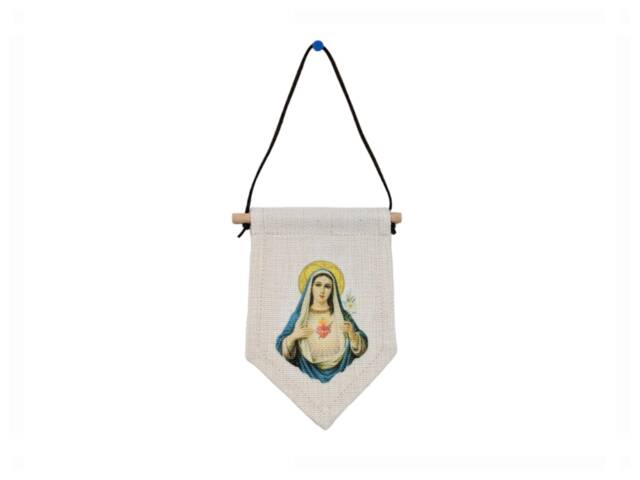 Immaculate Heart Of Mary Mini Banner - Catholic Wall Hanging First Communion Or Confirmation Gift Devotional Home Decor - image 1