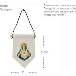 Immaculate Heart Of Mary Mini Banner - Catholic Wall Hanging First Communion Or Confirmation Gift Devotional Home Decor - thumbnail 3