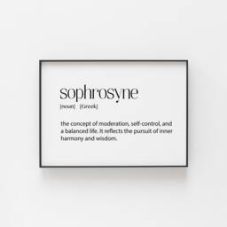 Sophrosyne Definition Greek Art Print From Greece, Modern Typography Poster Themed Wall Art, Unique Word Dictionary Prints For Homes - thumbnail 1