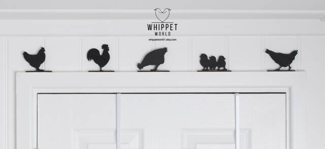 Chicken Ornaments Tv Toppers. Gift For Chicken Lover. Matte Black Acrylic. Cockerel Ornament - image 1